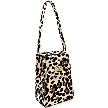 LEOPARD PRINT BOX SATCHEL