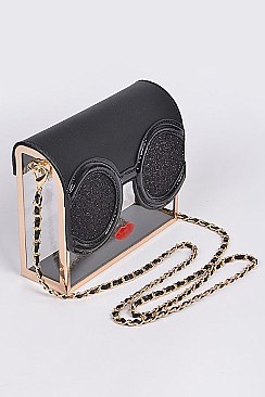 Transparent Lips Accent Style Clutch