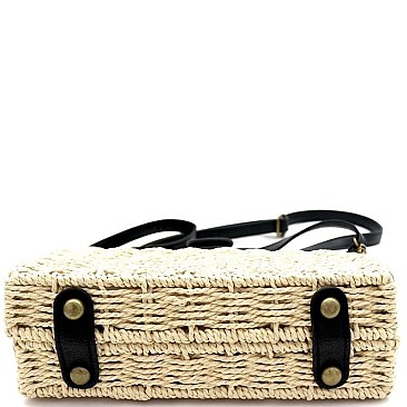 Woven Straw Flap Cross Body