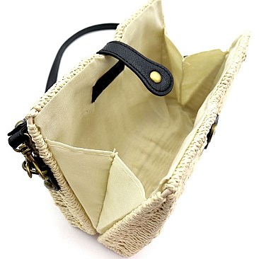 Woven Straw Flap Cross Body