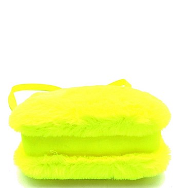 BOXY NEON FAUX FUR CROSS BODY