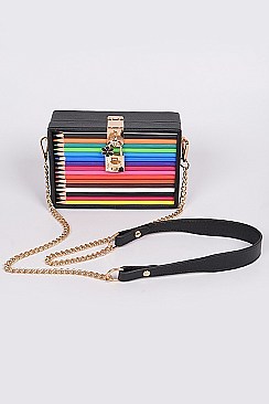 Pencil Case With Key And Lock Clutch