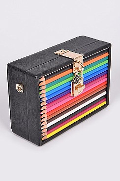 Pencil Case With Key And Lock Clutch