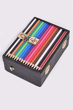 Pencil Case With Key And Lock Clutch