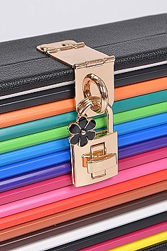 Pencil Case With Key And Lock Clutch