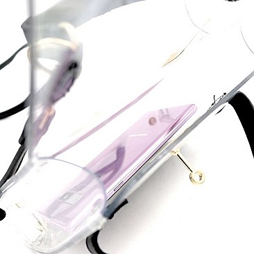 MEDIUM TRANSPARENT TURN-LOCK SATCHEL