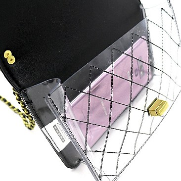 TRANSPARENT QUILTED SHOULDER BAG