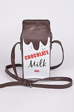 Novelty Milk Clutch & Crossbody Bag