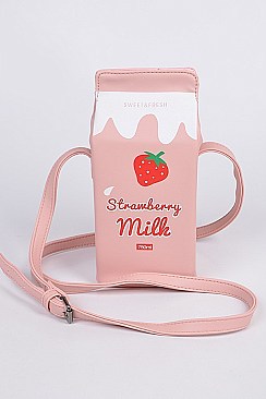 Novelty Milk Clutch & Crossbody Bag