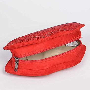 Iconic LIPS Form Crystal Pave Crossbody Bag