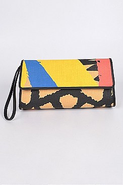 Color Palette Animal Print Clutch