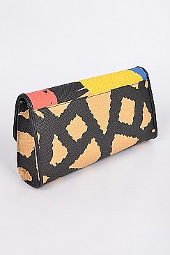 Color Palette Animal Print Clutch