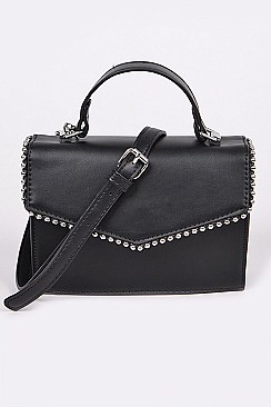 Beaded Leatherette Cross Body Clutch