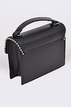 Beaded Leatherette Cross Body Clutch