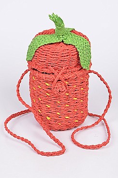 Strawberry Design Straw Clutch