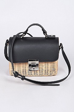 Chic Bamboo Weaved Messenger Crossbody Bag
