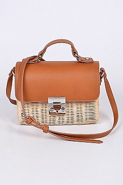 Chic Bamboo Weaved Messenger Crossbody Bag