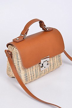Chic Bamboo Weaved Messenger Crossbody Bag