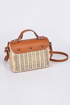 Chic Bamboo Weaved Messenger Crossbody Bag