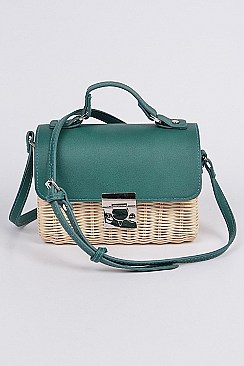 Chic Bamboo Weaved Messenger Crossbody Bag