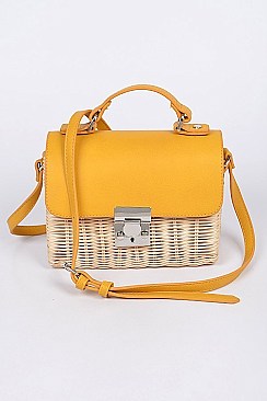 Chic Bamboo Weaved Messenger Crossbody Bag
