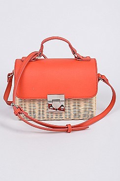 Chic Bamboo Weaved Messenger Crossbody Bag