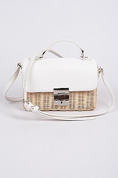 Chic Bamboo Weaved Messenger Crossbody Bag
