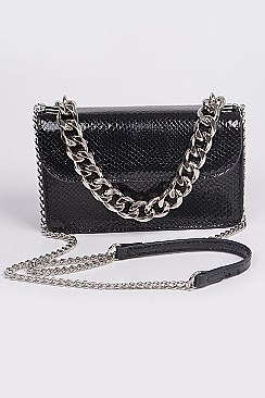 Sparkle Snakeskin Clutch