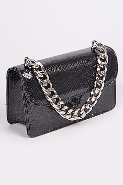 Sparkle Snakeskin Clutch