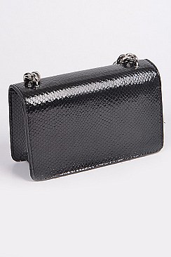 Sparkle Snakeskin Clutch