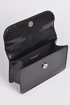 Sparkle Snakeskin Clutch