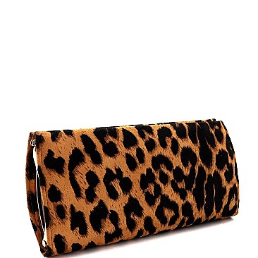 Fashionable Smartphone Friendly Frame Leopard Print Snap Wallet Beige MH-PPW2186