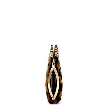 Fashionable Smartphone Friendly Frame Leopard Print Snap Wallet Beige MH-PPW2186