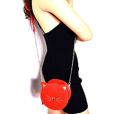 PPC5734-LP Cat Theme Round Novelty Cross Body