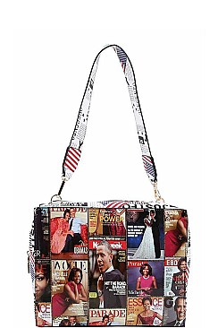 3IN1 STYLISH FAMOUS PEOPLE MAGAZINE TOTE BAG SET JYPQ-037-1W