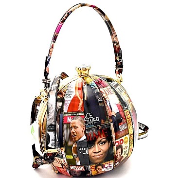 Obama Magazine Print Ball-Shaped Unique Satchel  MH-PQ024