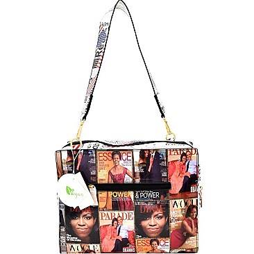 Obama Magazine US Flag Print 3 in 1 Boxy Satchel SET MH-PQ0281W