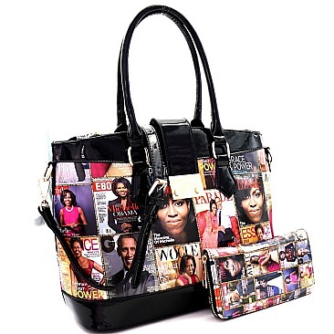 michelle obama purse Magazine with wallet