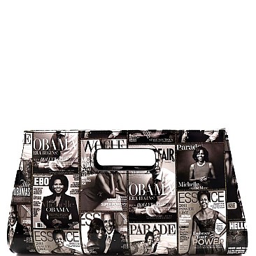 Magazine Print Carry Bag Clutch