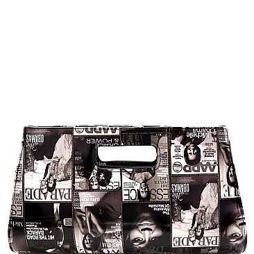 Magazine Print Carry Bag Clutch