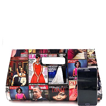 Magazine Print Carry Bag Clutch