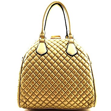 Classy Quilted Frame Dome Shape Satchel/Shoulder Bag