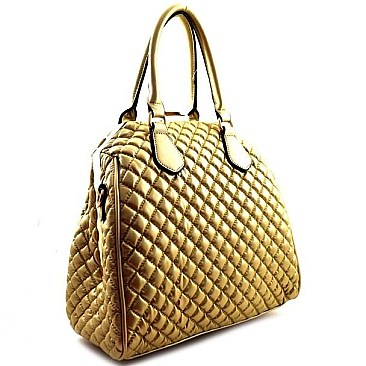 Classy Quilted Frame Dome Shape Satchel/Shoulder Bag