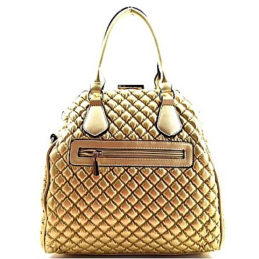 Classy Quilted Frame Dome Shape Satchel/Shoulder Bag