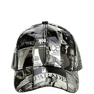 OBAMA MAGAZINE PRINT BASEBALL CAP