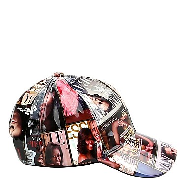 OBAMA MAGAZINE PRINT BASEBALL CAP