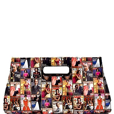 Obama  Magazine Print Patent Carry Bag Clutch MH-PQS04