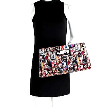 Obama  Magazine Print Patent Carry Bag Clutch MH-PQS04