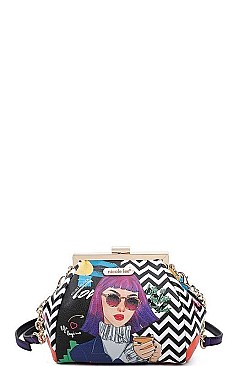 CUTE NICOLE LEE FRAME CROSS BODY BAG