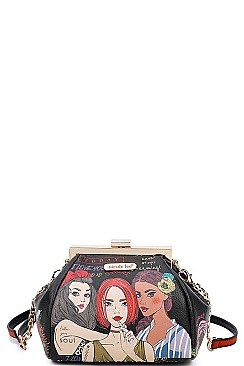 CUTE NICOLE LEE FRAME CROSS BODY BAG